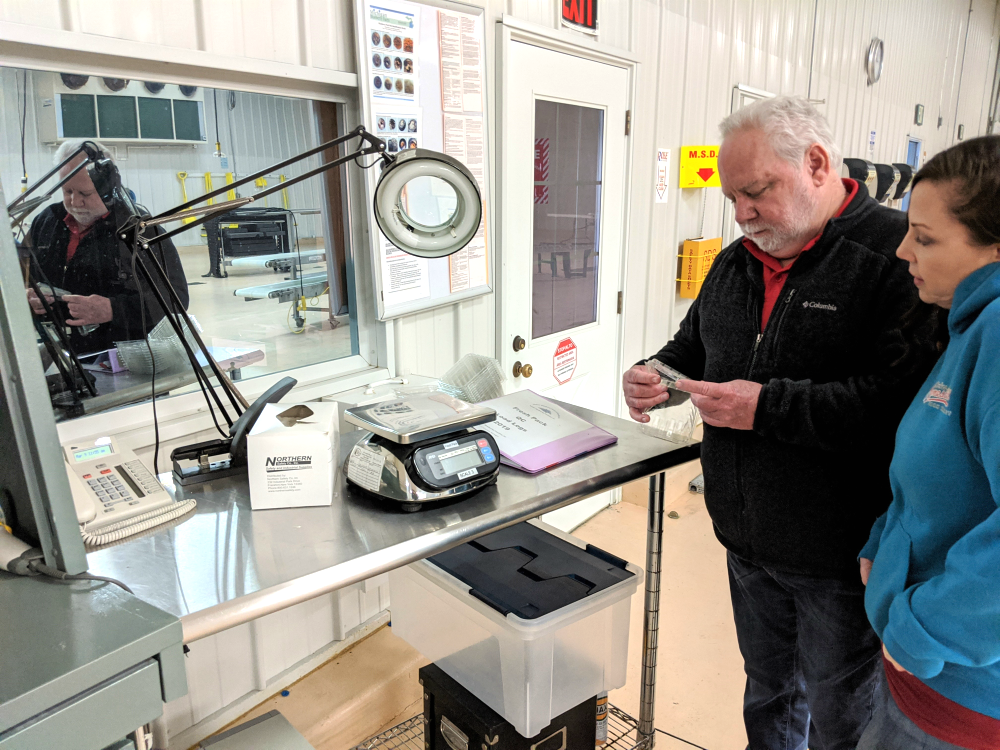 Roger and Jamie Stokes in Processing Plant