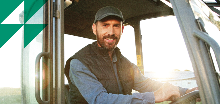 Man sitting in tractor