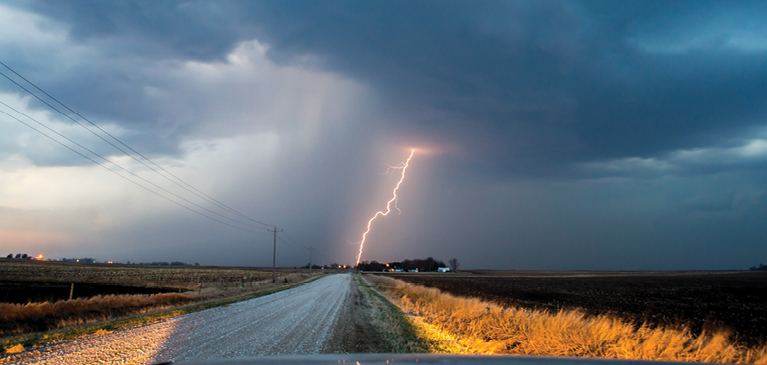 Road with lightening