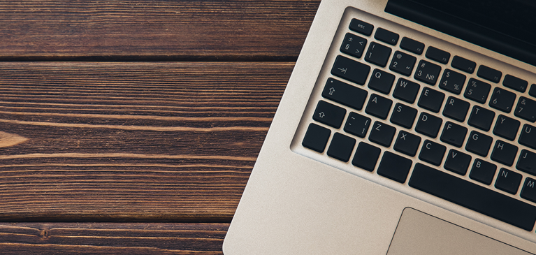 Laptop on desk