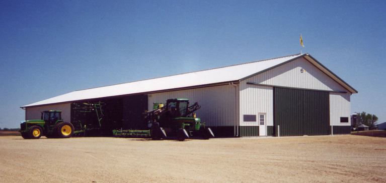 Pole barn on farm