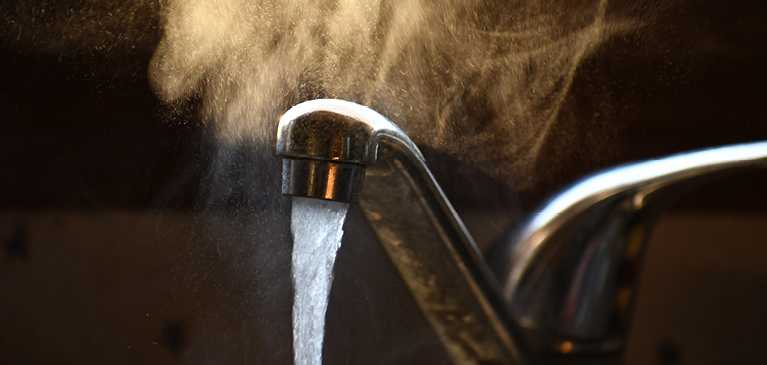 Water coming out of faucet