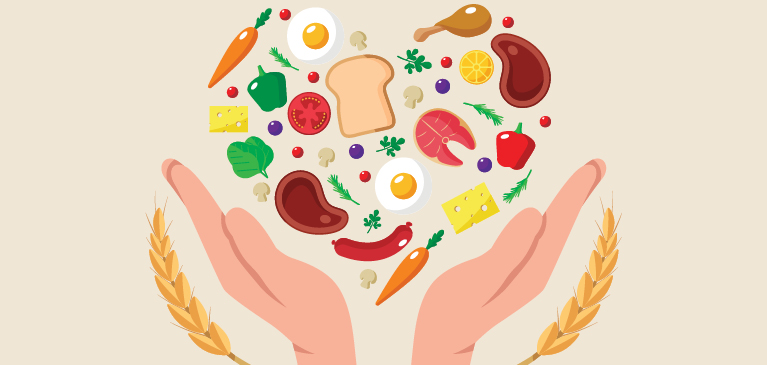 Food Vector Art in Hands