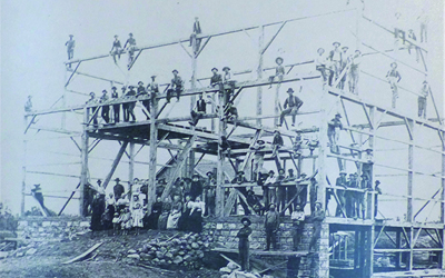 Building a structure.