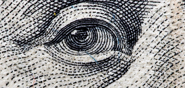 Zoomed in money