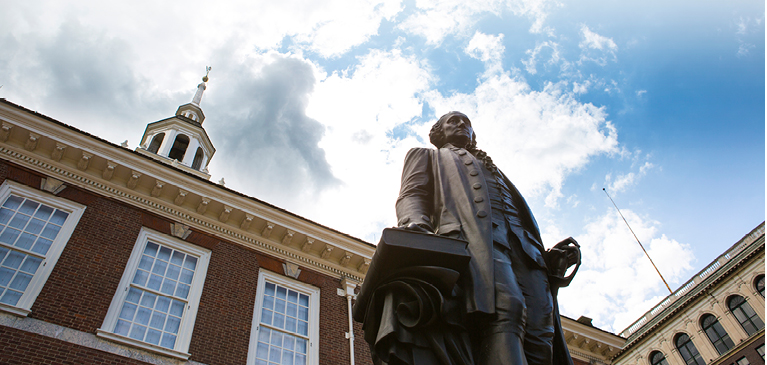 Statue in front of a building