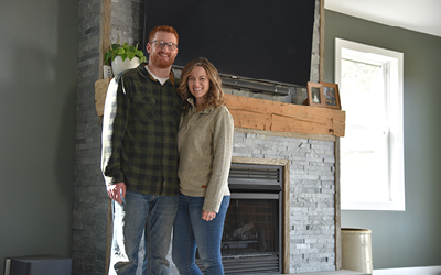 The Ward's by fireplace