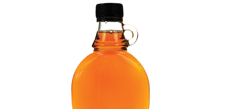 Old fashioned maple syrup bottle