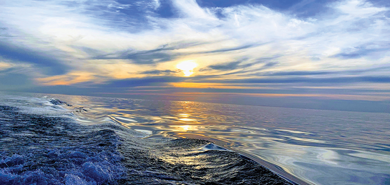 Photo of a sunset on the beach 