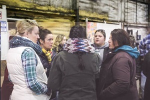 Ladies from FWS come chat among themselves while on a tour.