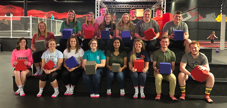 GreenStone's 2019 summer interns at District Five, trampoline park and bounce house, in Lansing Michigan to kick start the summer program.