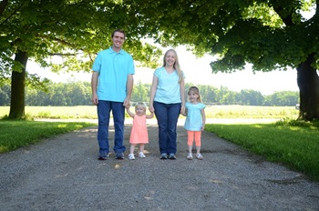 Sam Chapin, his wife, Micah and their two daughters, Melanie and Marian