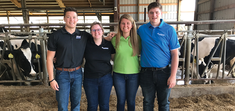 Pictured are interns Ben Littlejohn, Caitlyn Myers, Lindsey Smith and Travis Bodhaine