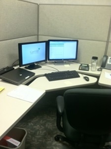 View of Abbey's cubicle