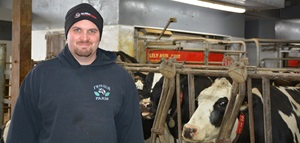 Tyler Wagner with his dairy cows
