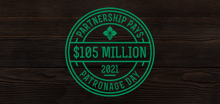 Partnership Pays $105 Million Patronage Day 2021