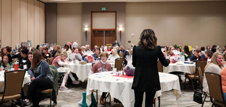 Keynote speaker giving her speech at Farm Women's Symposium 