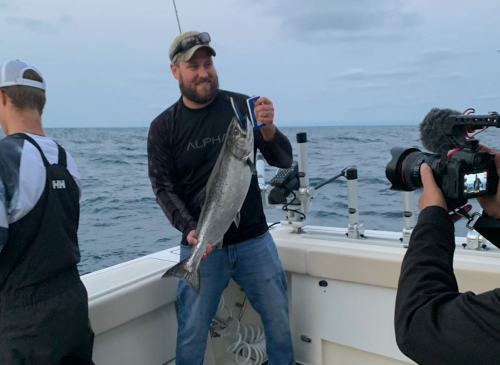 GreenStone charter trip winner with salmon