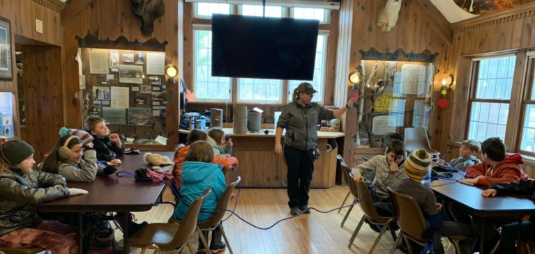 Students learning about Maple Syrup