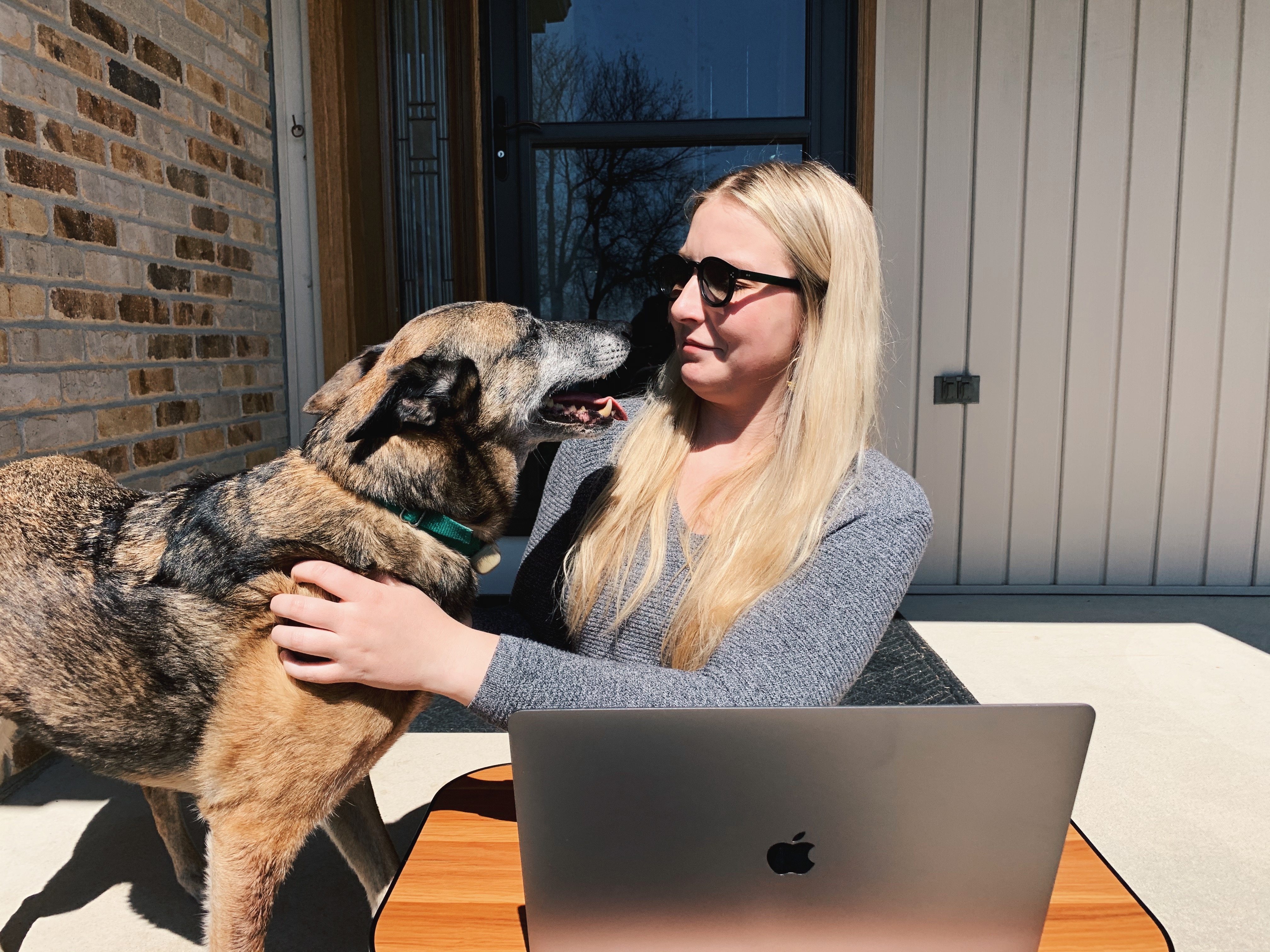 Hailey Andres with dog. 