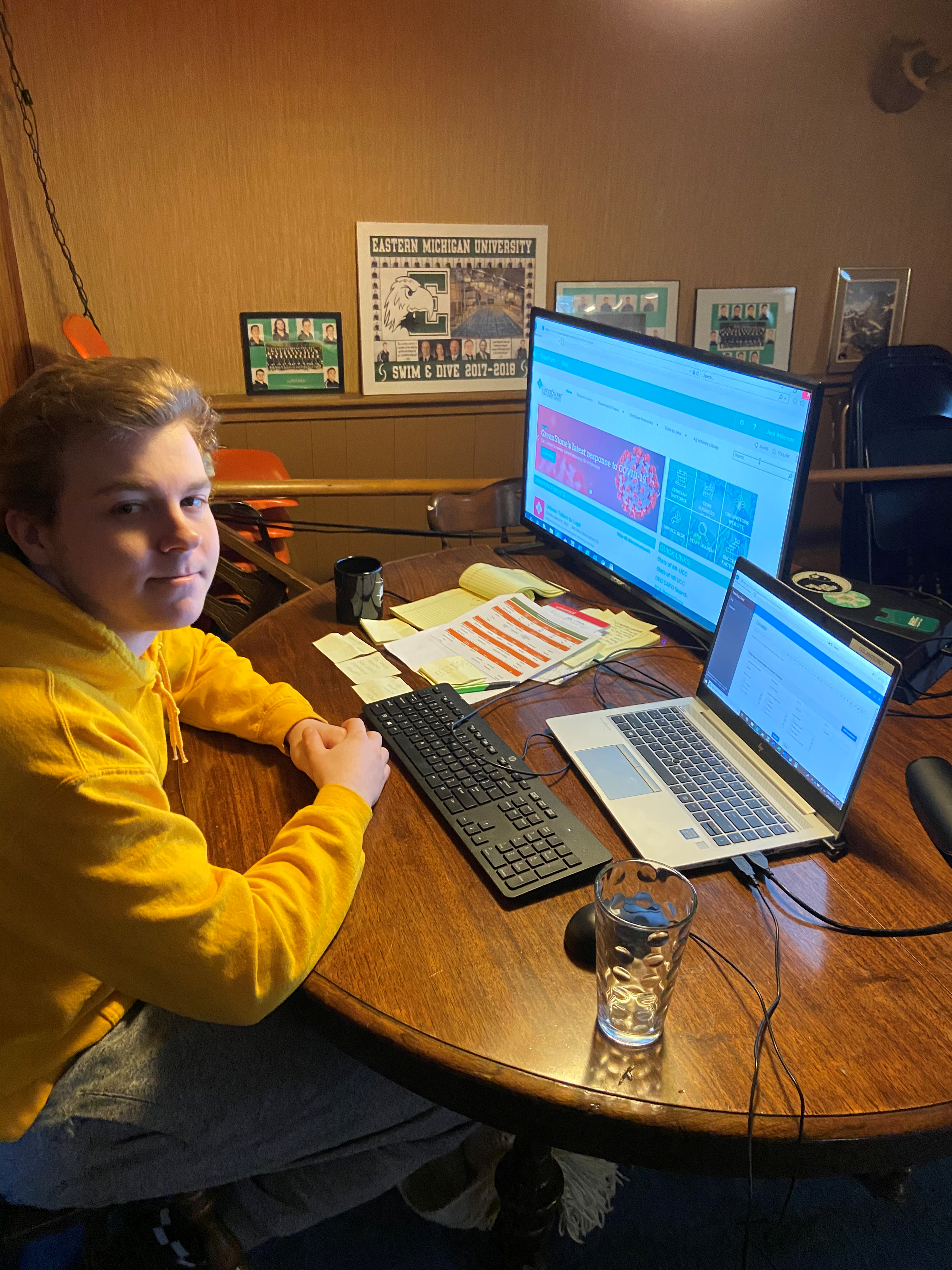 Jack Wilkinson in home office. 