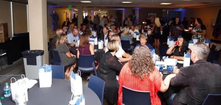 MIS Charity Dinner with people eating