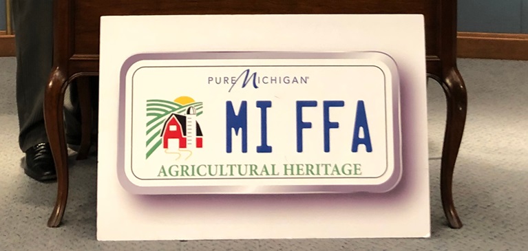 Ag Heritage License Plate Sign with words FFA on it