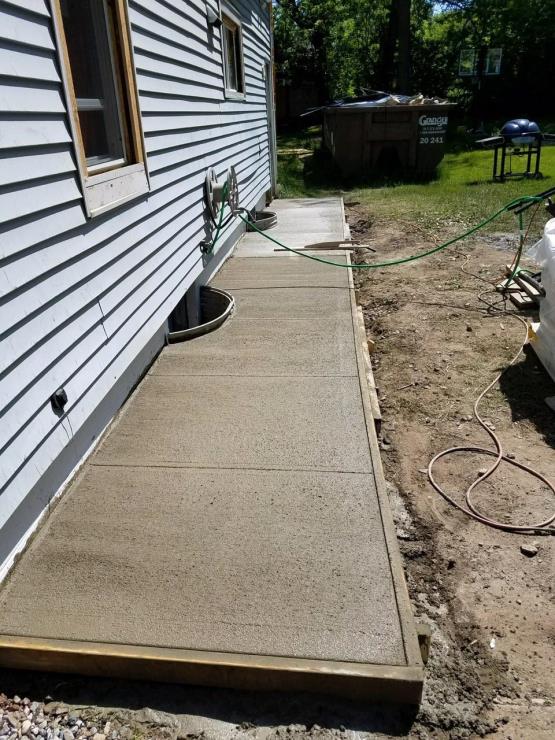 Concrete that the volunteers poured