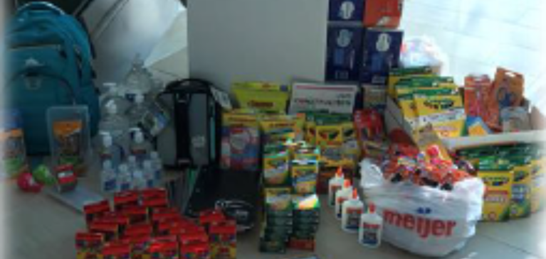 Donation of assorted school supplies