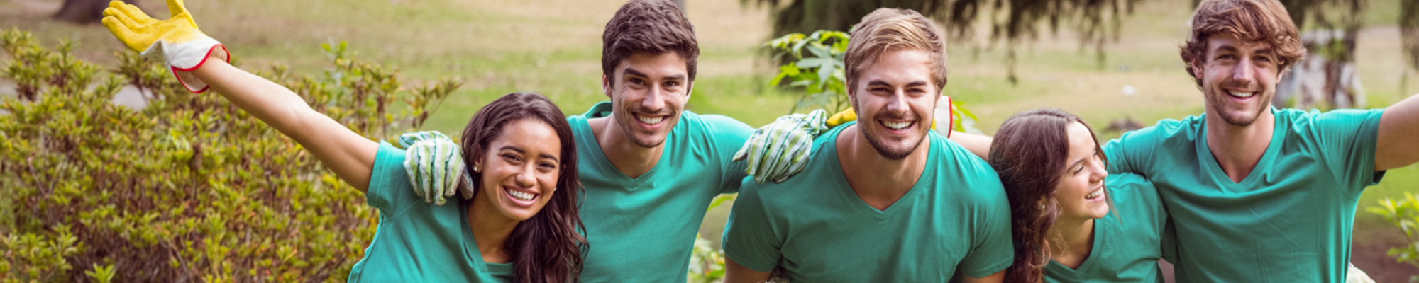 Group of volunteers smiling