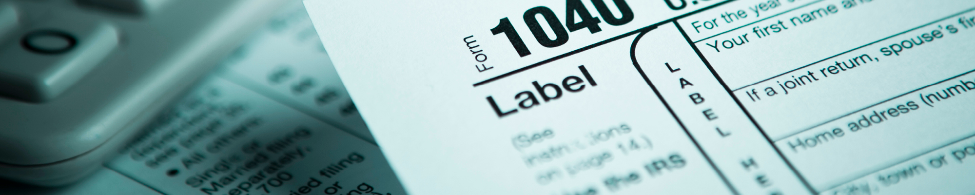 Close up of tax form 1040