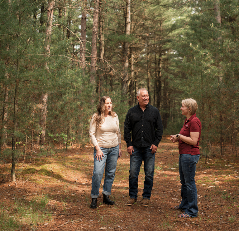 The Boomer's talking with their loan officer Stacy