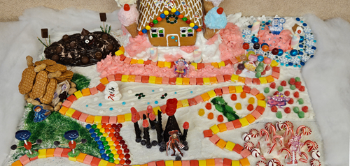 Candy cane lane gingerbread house