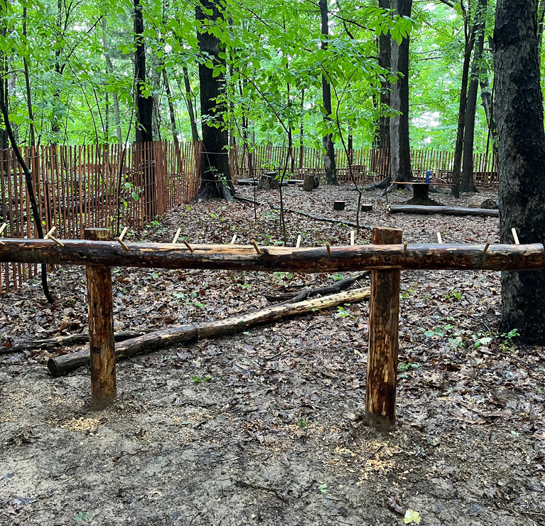 Backpack hooks made out of wood