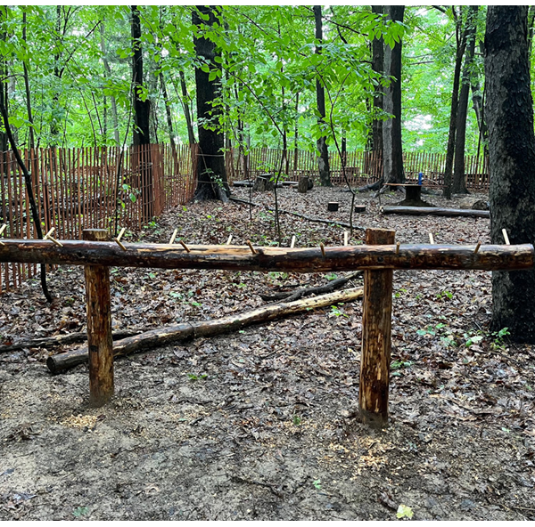 Backpack hooks made out of wood