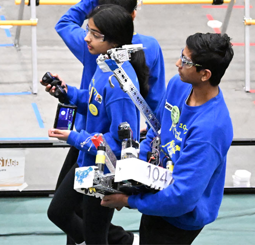 kids competing in robotics challenge