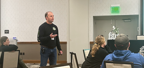 photos of people attending a conference