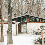country home in the snow