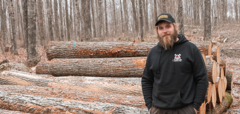 GreenStone customer near logs