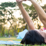 Girl laying in grass