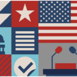 Collage of political building graphics