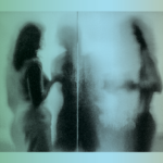 People talking behind a wall