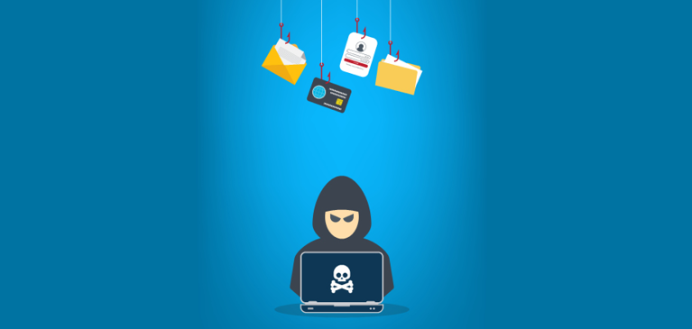 Hacker typing on computer