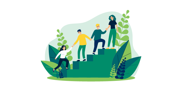 People helping others