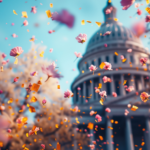 Capital building with flowers all over
