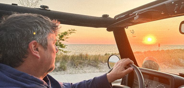 Jimmy driving in Michigan