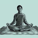 Man meditating on a rug
