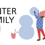 Girl building snowman