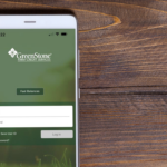 phone screen with a mobile app login