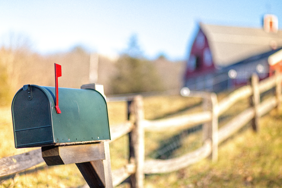 mailbox at the end of the driveway